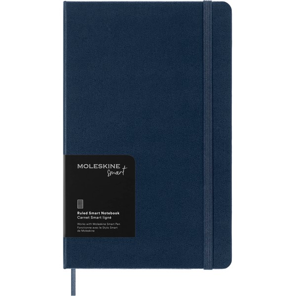 Moleskine Smart Notebook, Large, Ruled, Sapphire Blue, Hard Cover (5