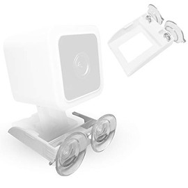 v3 Wyze Compatible Secure Suction Mount (Camera Not Included) â Bracket Shelf with Dual Suction Cups Allows 360 Swivel â Affixes to Window Glass, Mirror, and Smooth Surfaces by Arthon (v3, 1 Mount)