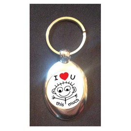 DottsMusic I Love You This Much - Cute Romantic Shopping Trolley Keyring - Token (£1 Coin)