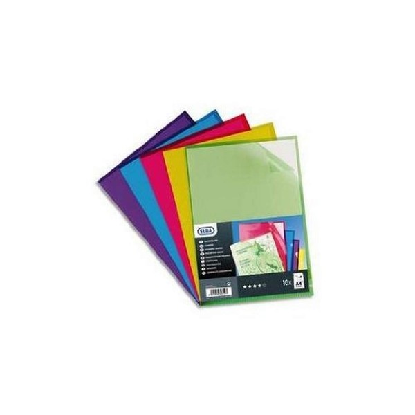 Elba Document Covers A4 PVC 15/100 Pack of 10 Assorted Colours