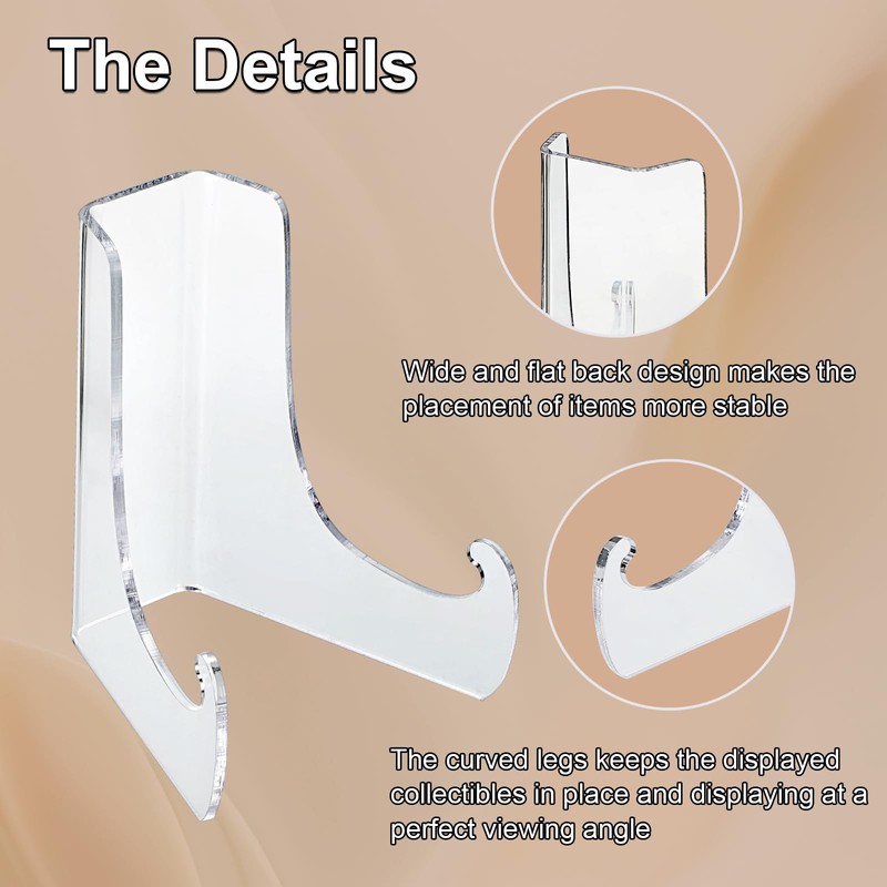 Hipiwe 3 Pack Clear Easel Display Stand Acrylic Plate Stand