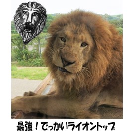 deaizaka.biz Extra Large Lion Top, Thick Silver Chain, Heavy Men's Necklace, Top Size 3.1 x 2.4 inches (8 x 6 cm), Chain Length 23.6 inches (60 cm), Weight 1.9 lbs (0.4 kg), Stainless Steel