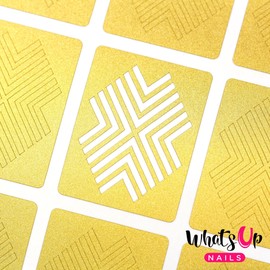Whats Up Nails - X-pattern Vinyl Stencils for Nail Art Design (1 Sheet, 12 Stencils)