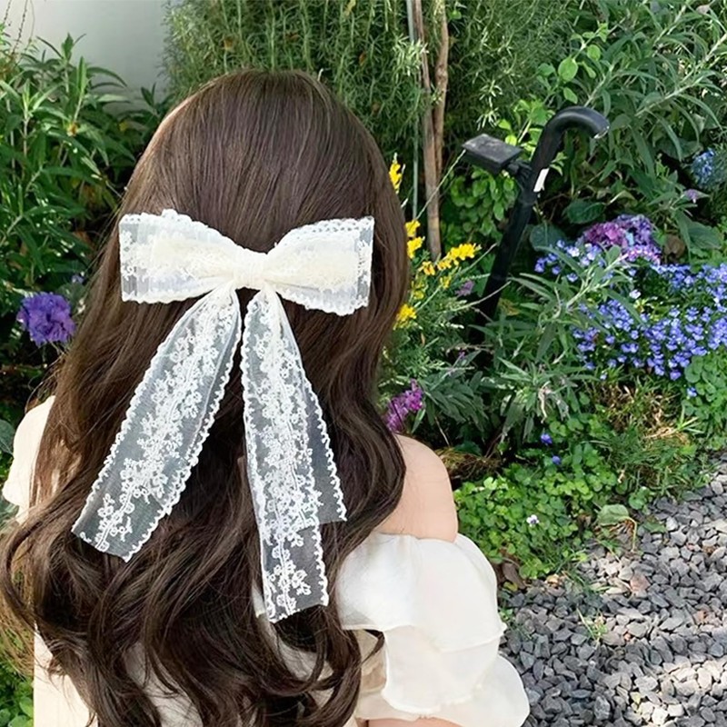 [Lapimou] ヘアクリップ バレッタ バレエコア 髪留め ヘアアクセ ヘアアクセサリー バレッタ 大きめ リボン