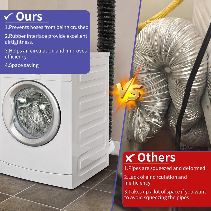 4inch 10FT Dryer Vent Hose for Tight Space, 90 Degree