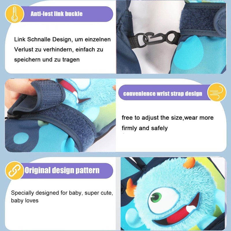 Children's Winter Snow Ski Gloves for 2-13 Years Girls Boys