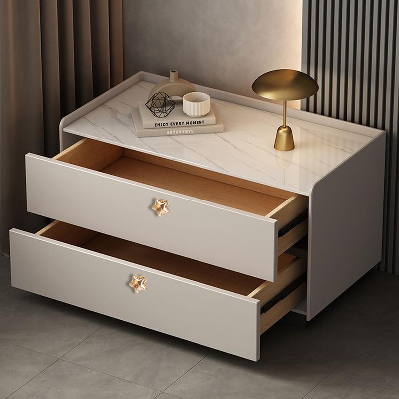 MAXWOLF Single Hole Star Crystal Cabinet Knobs - Premium Brass