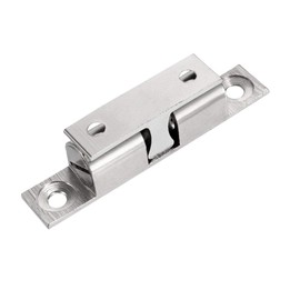 Sourcingmap Cabinet Door Closet Brass Double Ball Catch, Tension Latch 60mm Length Silver Tone