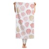 Coastal Pink Seashell Beach Towel 30x60 Inch, Summer Ocean Bath