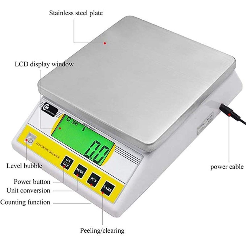 CGOLDENWALL 10kg x 0.1g Digital Precision Electronic Balance Laboratory Lab