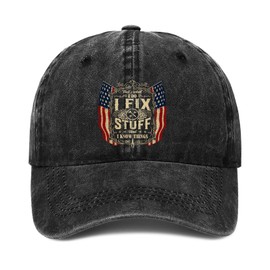 I Fix Stuff Hat, I Fix Stuff and Know Things Hat for Men, I Fix Things and I Know Stuff Hat, I Fix Things Hat 2 (Black)
