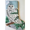 Peking Handicraft Snowy Owl Forest Hooked Christmas Stocking- Wool 21"