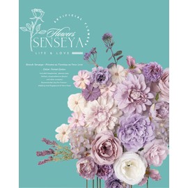 Senseya Artificial Flowers Combo Set, Purple Silk Roses, Peonies, Dahlias with Stems for DIY Wedding Bouquets, Baby Shower, Table Centerpieces, Home Decor, Fake Floral Arrangements, Party Decorations