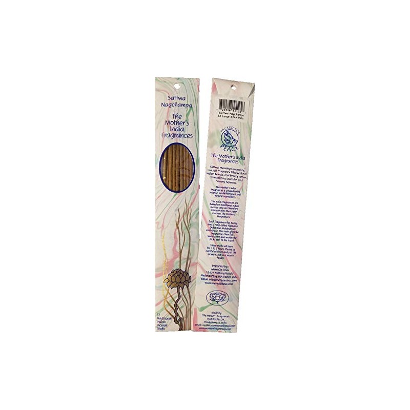 Mother's India Fragrances Incense - Sattw(v) a Nagchampa 12 Stick