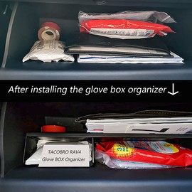 TACORBO Glove Box Organizer Compatible with RAV4 2025 2024 2023 2022 2021 2020 2019 Accessories, Insert Glove Compartment Dividers Black ABS Materials