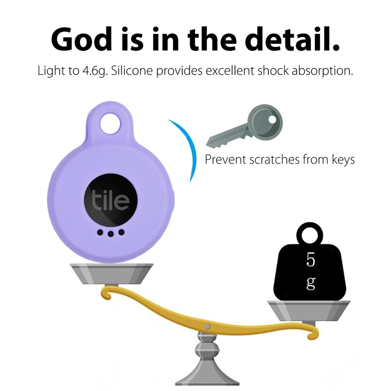 Silicone Case for Tile Sticker 2022 with Keychain, 2 Pack
