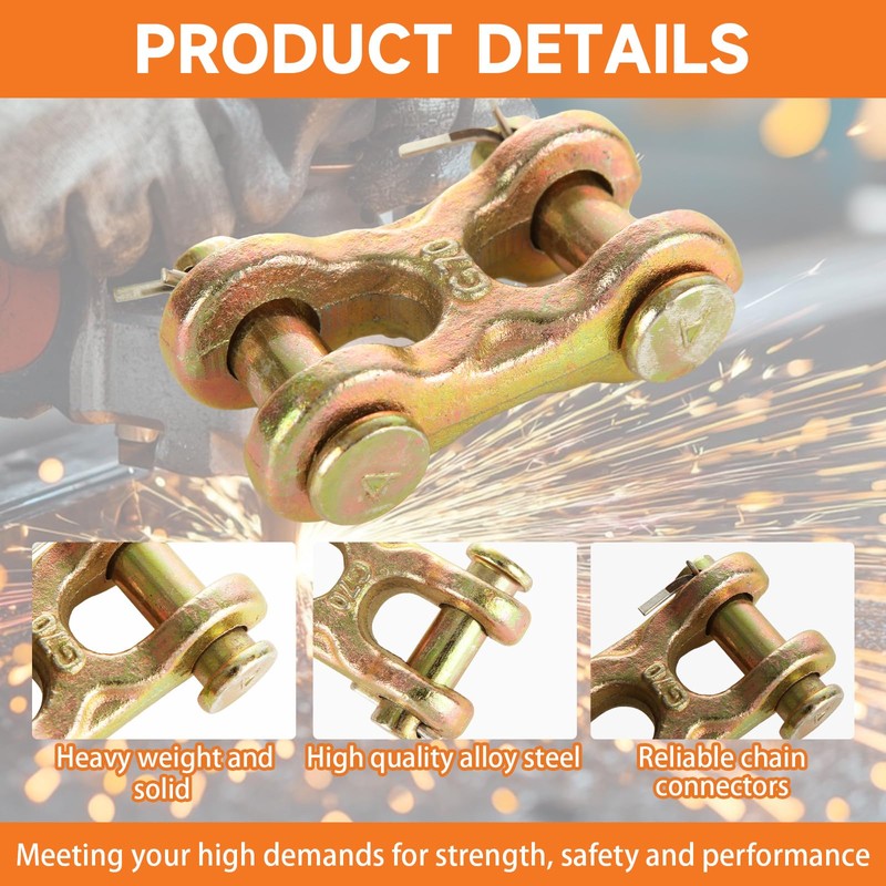JMIATRY 6PCS 3/8 Chain Link Connector Alloy Steel 3/8 Inch