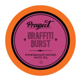 Prospect Tea Co. Pomegranate White Tea Pods Compatible with K Cup Brewers Including 2.0, Graffiti Burst, 40 count
