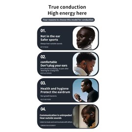 Fahgaer Wireless Bluetooth 5.3 Headphone with Mic Air Conduction Sports Hanging Ear Outdoor Noise Canceling Headset-