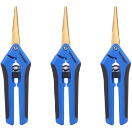 VIVOSUN 3-Pack Gardening Hand Pruner Pruning Shear with Titanium Coated Curved Precision Blades, Blue