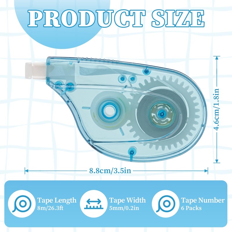 TELEXSUN Original Correction Tape, Easy-To-Use Anti Tear Tape, Lightweight and