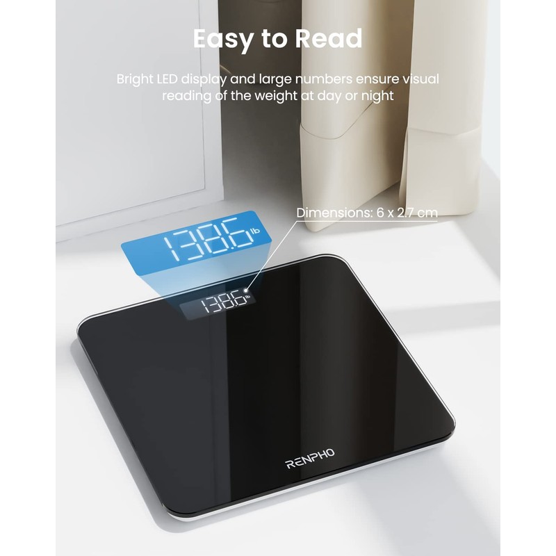 RENPHO Scale for Body Weight, Bathroom Weighing Scale with Backlit