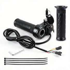 Full Twist Throttle Ridstar Q20 - Electric Bike Throttle Grip with 2 Keys, Universal Electric Scooter/Bicycle，Full Twist Design with 3-Pin Ebike Throttle