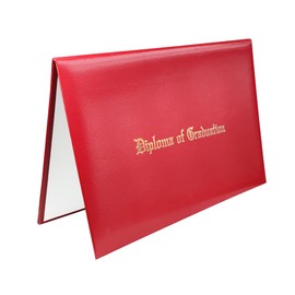 Happy Secret Imprinted Diploma Holder for Certificate 8.5"x11"Diploma Cover Smooth Leather (Red)