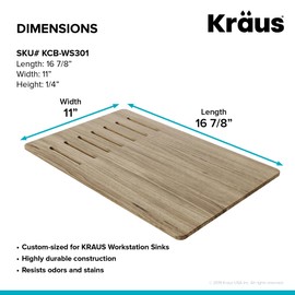 Kraus Kore Cutting Board for Workstation Kitchen Sinks (16 7/8 in. x 11 in.), KCB-WS301SA