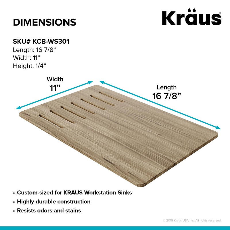 Kraus Kore Cutting Board for Workstation Kitchen Sinks (16 7/8
