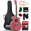 Pyle Acoustic Guitar Kit, 3/4 Junior Size All Wood Steel