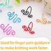 FANGWSSIBEI 4Pcs Crochet Tension Rings with 60Pcs Stitch Markers Crochet,