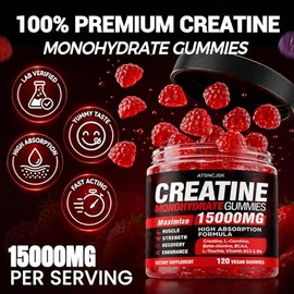Creatine Gummies Monohydrate Complex, Pre-Workout for Men & Women, Creatine Gummy with L-Taurine, BCAA 2:1, B12/6 for Muscle Support, Enhance Strength