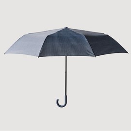 JAJU [JAJU] Crossbody UV 3-Fold Umbrella_Blue Stripe