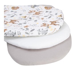 Medi Partners Set of 3 Fitted Sheets Pram 86 x 40 cm 100% Cotton Mattress Protector Baby