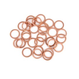 A ABSOPRO 30pcs Copper Washer Flat Sealing Gasket Ring Spacer for Car 12 x 16 x 1.5mm Item Replacement