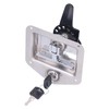 Trailer Door Latch T Handle with 2‑Key Stainless Steel Chrome