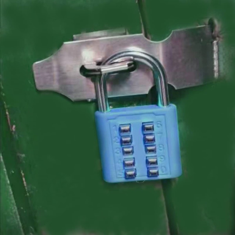 Stainless Steel Padlock 10 Digit Combination Padlock Button Bombination Padlock