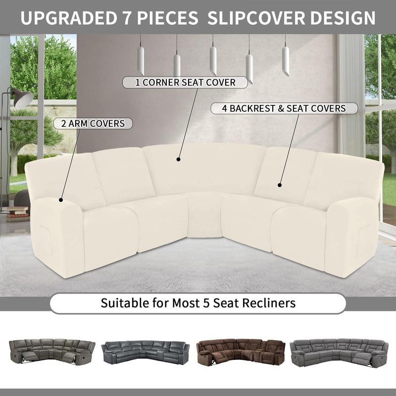 Easy-Going 100% Waterproof Recliner Cover, Stretch Couch Covers for Reclining