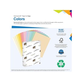 Hammermill 103366CT Recycled Colored Paper, 20lb, 8-1/2 x 11, Green, 5000 Sheets/Carton