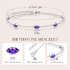 CDE Birthstone Bracelet for Women 925 Sterling Silver Charm Link