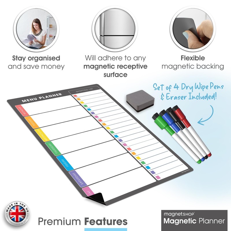 The Magnet Shop A4 Weekly Menu Planner - Dry Erase