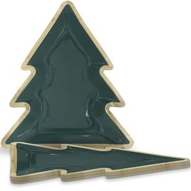Holly Days Christmas Tree Shaped Foil-Stamped Dinner Paper Plates - 8ct - Perfect for Holiday Celebrations