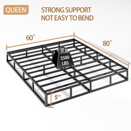 JWIFSEF Box-Spring-for-Queen-Bed,Queen Box Spring 5 inch,Easy Assembly Box Spring Queen, Metal Sturdy Heavy Duty,with Fabric Cover,Mattress Foundation,No Squeaky,3500lbs Max Weight Capacity
