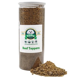 Lucky Premium Beef Sprinkles – Dog Food Toppers Made with Real Beef Jerky, Dog Food Seasoning to Add Flavor to Every Meal (16 oz)