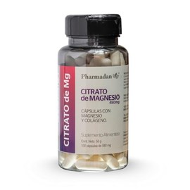 Citrato de Magnesio, 100 cápsulas de 450mg de Citrato de Magnesio c/u, Alta concentración