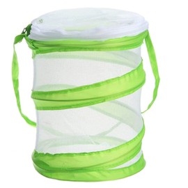 Yeelan Butterfly Habitat Collapsible Bug Catcher Net Mesh Insects Plant Cage Terrarium Pop-up for Kids/Child/Toddler Catching Crickets/Firefly/Ladybird/Fish (Cylindrical small mini,14x15cm)