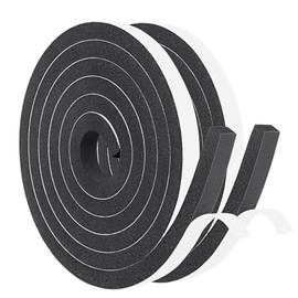 Yotache Cinta selladora de espuma 2 rollos de 12 mm de ancho x 10 mm de grosor, burletes aislantes autoadhesivos burletes de espuma de neopreno, total de 4 m de largo, 2 x 2 m cada uno