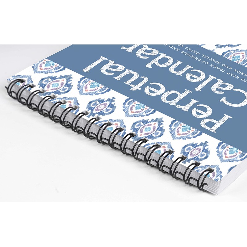 Inkdotpot Ikat Perpetual Calendar, Important Dates to Remember- 6x9 Monthly