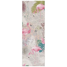 SAFAVIEH Barbados Collection Runner Rug - 2'8" x 10'5", Grey & Pink, Tropical Flamingo Design, Non-Shedding & Easy Care, Indoor/Outdoor & Washable-Ideal for Patio, Backyard, Mudroom (BAR551F)